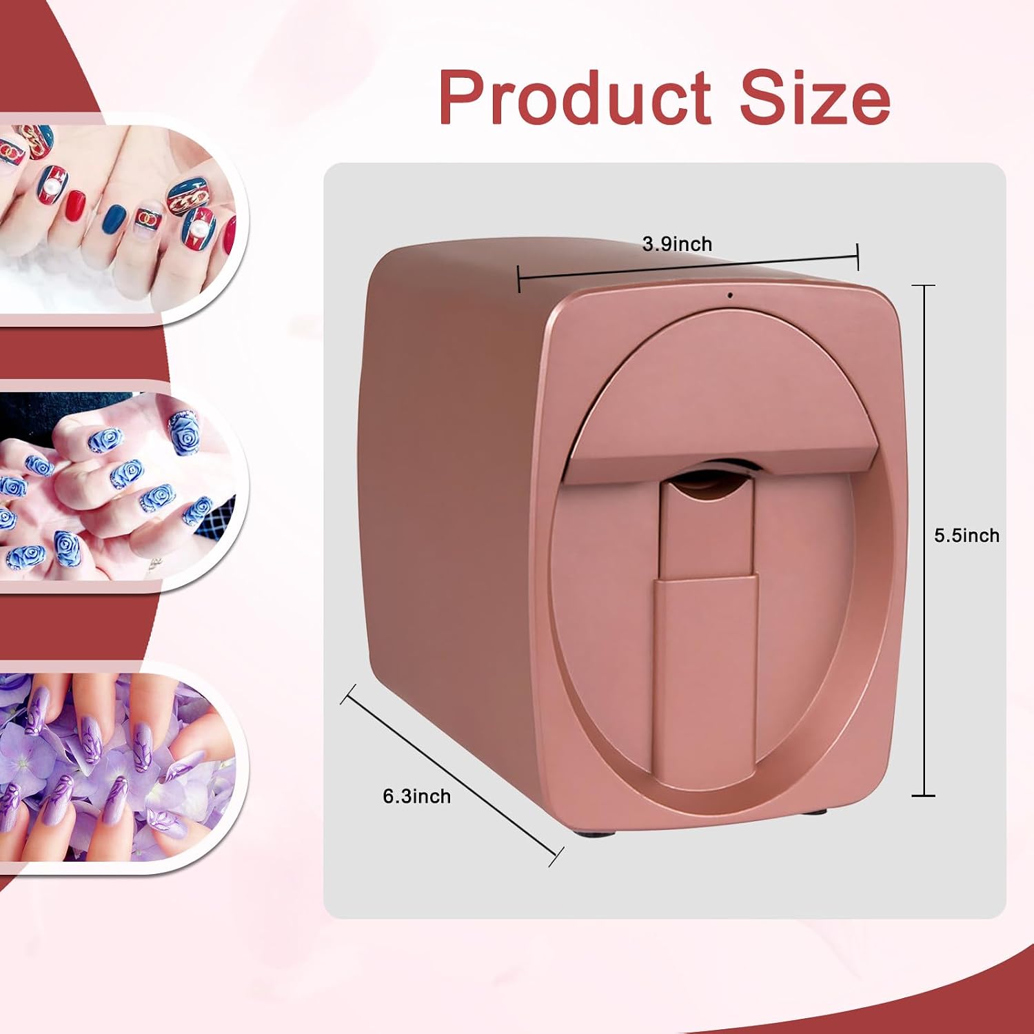 3D Nail Printer for Kids Beginners Safe Portable Device Salon-Grade Mobile Nail Printer,30s Fun Painting, 1000+ Cartoon Designs,with 2 Ink Cartridges, Each Cartridge Can Print 300 Nails B