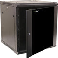 NavePoint 12U Server Cabinet Wall Mount Rack Enclosure Includes 2 Fans, Locking Glass Door, Removable Side Panels – 12U Network Cabinet 23.6' Deep, 19 Inch Server Rack for IT and A/V Equipment