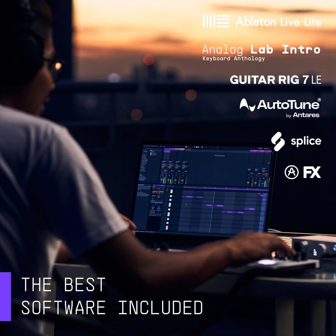 Arturia MiniFuse 1 - Compact USB Audio Interface with Creative Software for Recording, Production, Podcasting, Guitar - Black