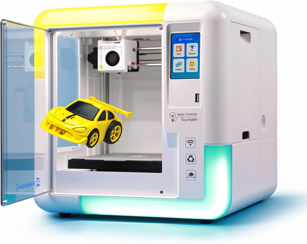 AOSEED 3D Printer for Kids & Beginners, AI-Powered Fully Assembled 3D Printer with Up to 400mm/s Speed, Auto Leveling, 15 Mini Apps, Includes 1 PLA Filament for Home and School Use, X-MAKER AI+