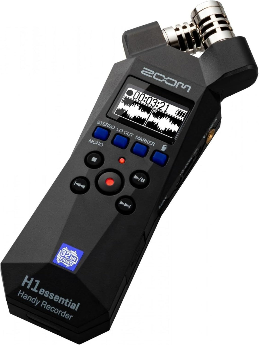Zoom H1essential 2-Track 32-Bit Float Portable Audio Recorder Bundle with WSH-1E Hairy Windscreen