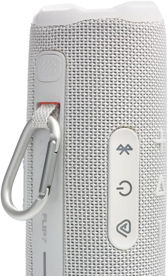 JBL FLIP 7 Waterproof Portable Speaker Bundle with gSport Carbon Fiber Case (White)