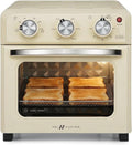 VAL CUCINA 6-in-1 Air Fryer Toaster Oven Combo, Compact 12.7 QT Small Countertop Convection Oven, Fits 9' Pizza & 4 Toast, Hexagon Hybrid Heating, Enamel Baking Pan