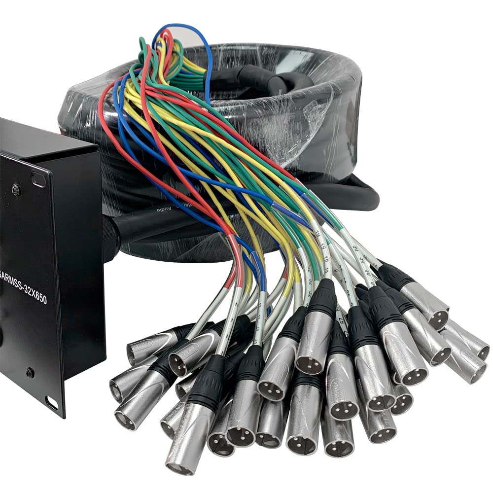 Seismic Audio - SARMSS-32x650-32 Channel XLR TRS Combo Splitter Snake Cable - 6' and 50' XLR Trunk