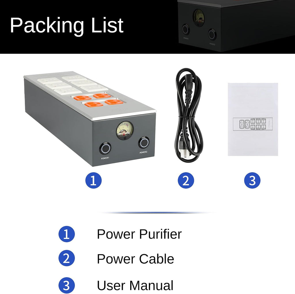 HiFi Power Filter Hi-end Power Conditioner AC Power Purifier with Surge Protector (PF10)