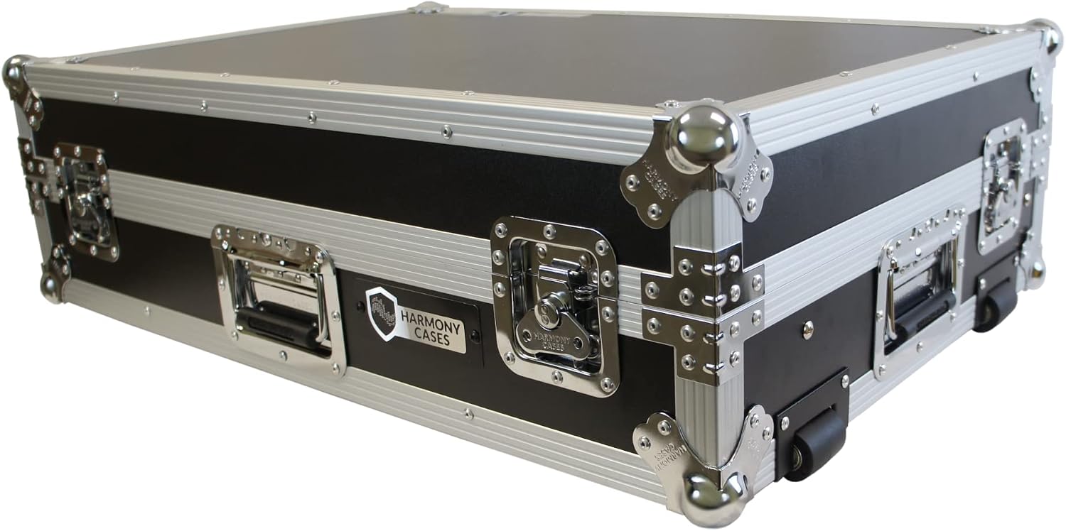 Harmony Audio HCXDJRX3WLT Flight Road DJ Custom Case fits Pioneer XDJ-RX3 Controller W/Wheels & Laptop Gliding Slide Shelf