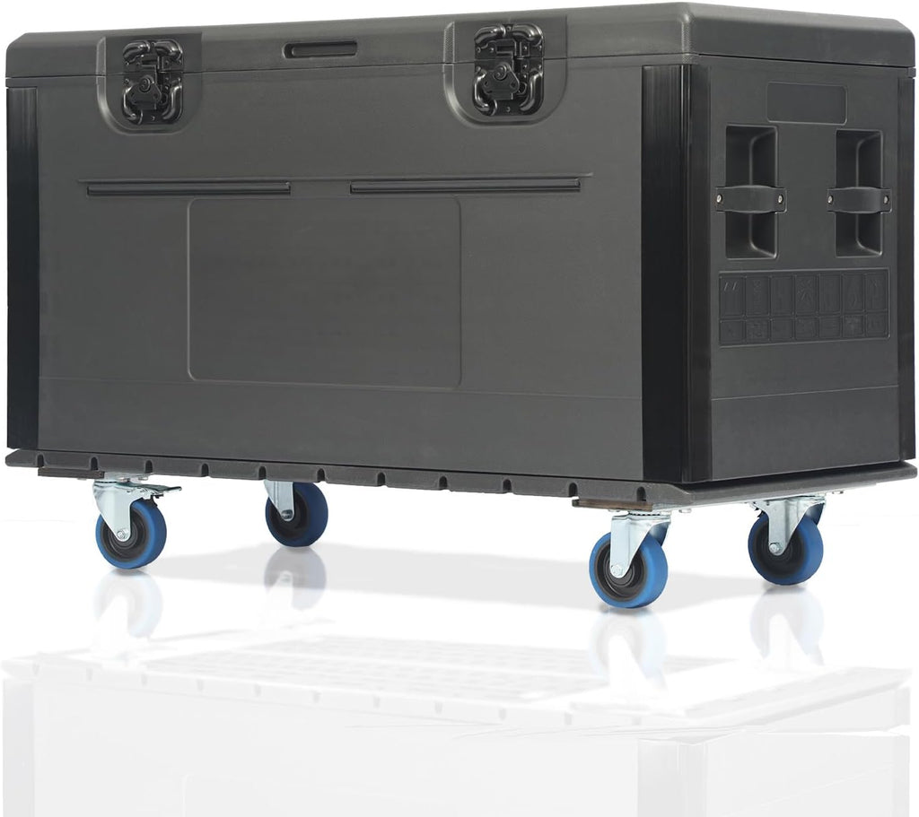 Cable Trunk Road Case with Wheels 44' x 22' x 24' Professional Stackable Heavy Duty ATA Rolling Road Case for DJ Equipment Storage Transport Touring with Casters