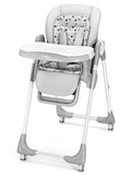 Babilous Foldable High Chair with Soft Cushion, High Chairs for Babies and Toddlers, Height Adjustable Feeding Chair, Adjustable Backrest and Footrest, Lockable Wheels, Star Gray