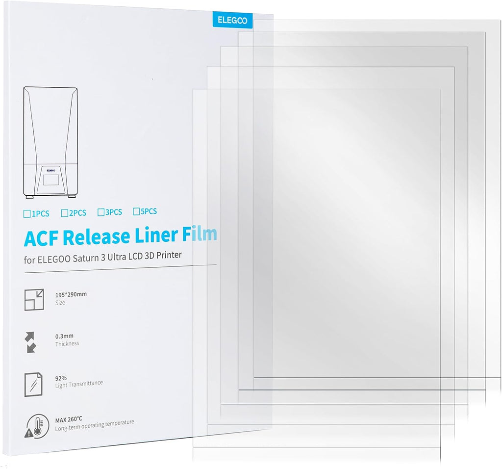 ELEGOO Saturn 3 Ultra MSLA 3D Printer and 5PCS ACF Release Liner Film for Saturn 3 Ultra LCD 3D Printer