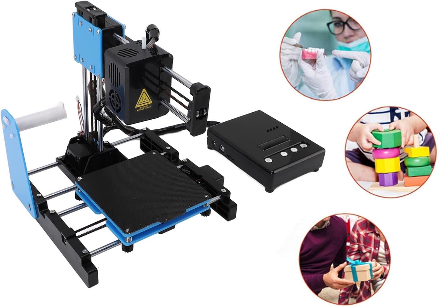 3D Printer, Small 3D Printer for Kids Beginners PLA Filament, High Speed Printing Machine, with Compact Desktop Design Suitable for DIY Enthusiasts 100x100x100mm Printing Size