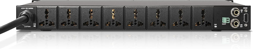 Sound Town PA DJ Combo with 8U Rack/Road ATA Case w/Casters, One 10 Outlet AC Power Conditioner/Sequencer (STRC-8PSA28)