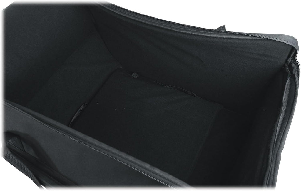Rockville SB12 v2 Rolling Travel Bag for 12' DJ PA Speakers with Speaker Stand Pocket, Soft Foam Padding, Semi-Rigid Structure, Water-Resistant, for Mobile DJs and Musicians