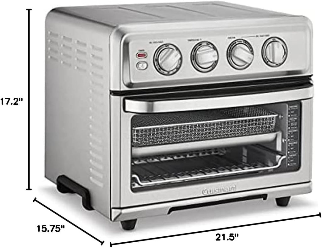 Cuisinart TOA-70 AirFryer Toaster Oven with Grill Stainless Steel Bundle with Deco Chef Pair of Red Heat Resistant Oven Mitt