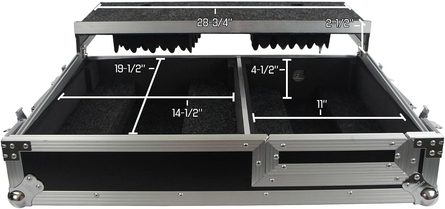 Harmony Audio Cases Compatible With Rane Twelve And Rane 72 HCRN1272WLT Flight DJ Road Custom Case With Laptop Tray