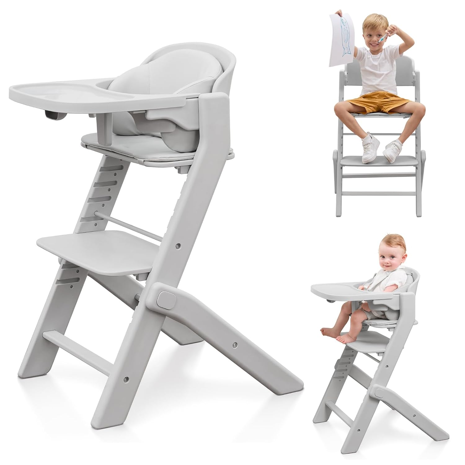 Obee Odee Full-Body Washable Baby High Chair with Soft Cushion, Adjustable for 6 Months to 220 Lb - Multifunctional and Convertible High Chairs for Babies and Toddlers -Portable and Easy Operation