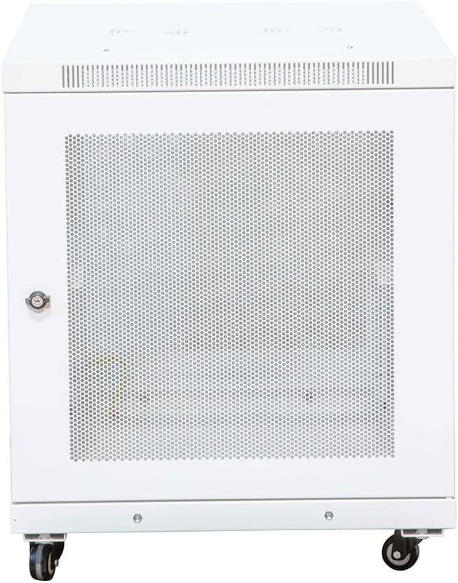 NavePoint 12U Network Cabinet with Perforated Door 12U Wall Mount Server Cabinet White 19 Rack for IT Equipment, AV Devices, Networking Equipment 33' Deep Mid-Depth Server Rack Enclosure