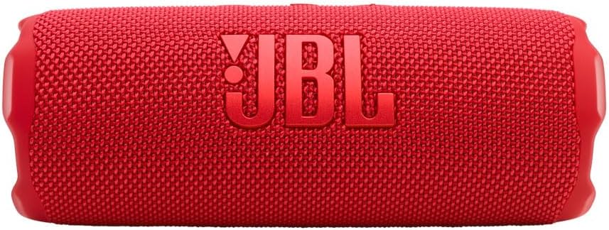 JBL FLIP 7 Waterproof Portable Speaker Bundle with gSport Carbon Fiber Case (Red)