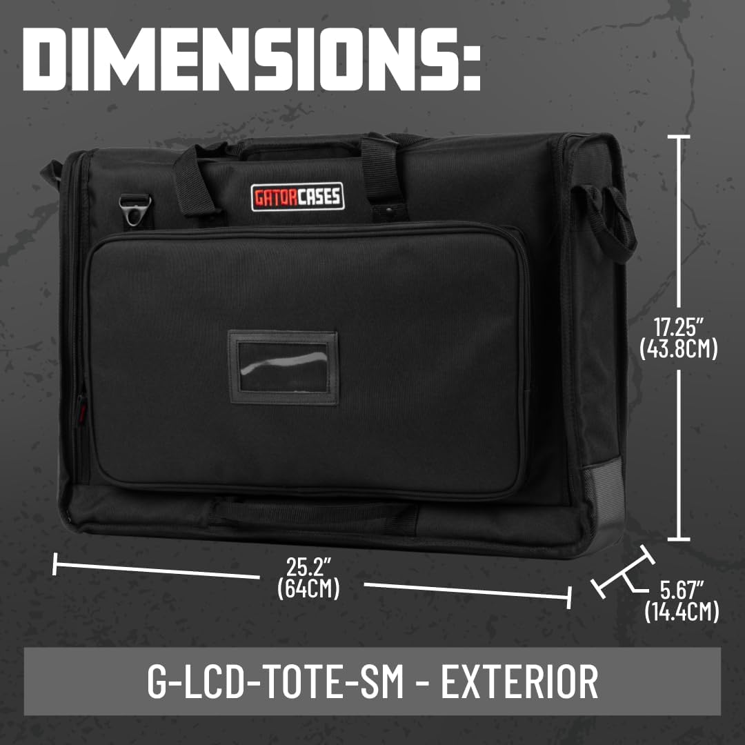 Gator Cases Padded Nylon Carry Tote Bag for Transporting LCD Screens, Monitors and TVs Between 19' - 24' (G-LCD-TOTE-SM)