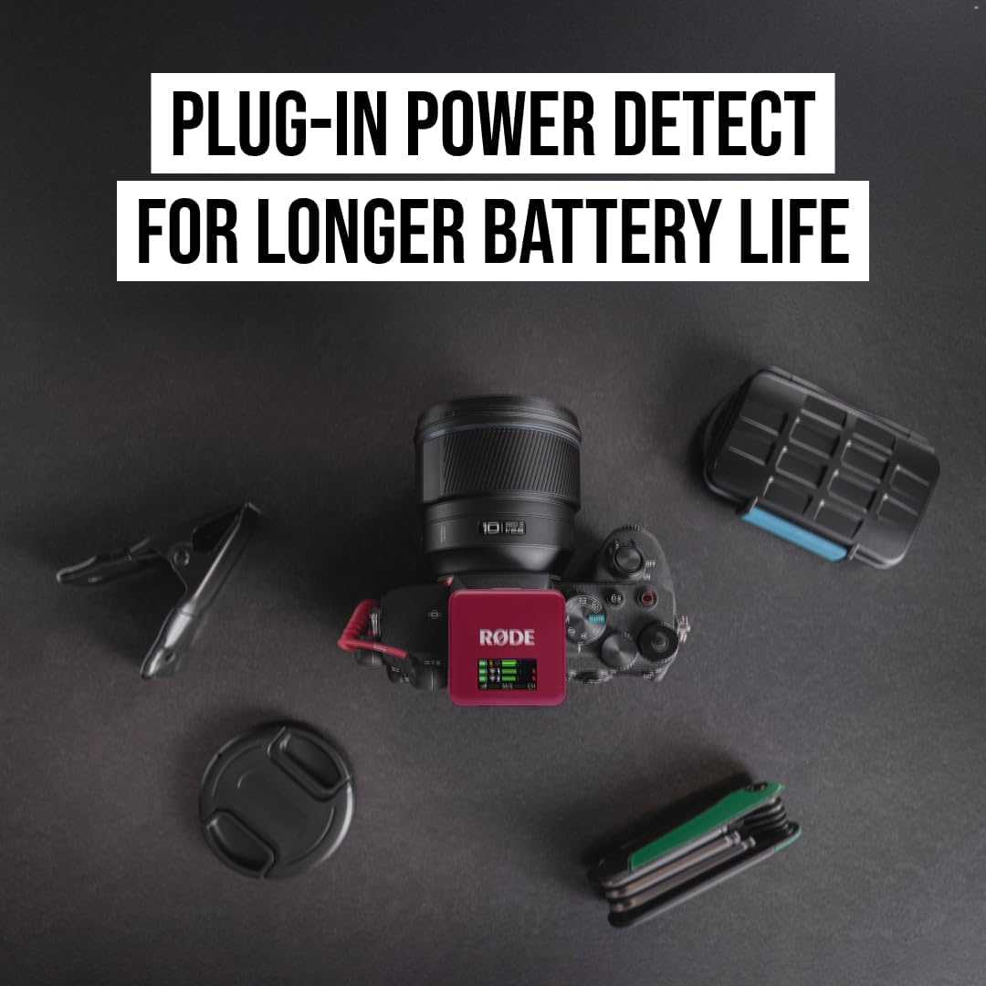 RØDE Wireless GO (Gen 3) – Compact Wireless Mic – Pristine Audio, 32-bit Float Recording, Automatic Level Control, for Phones, Cameras and Computers (Red)