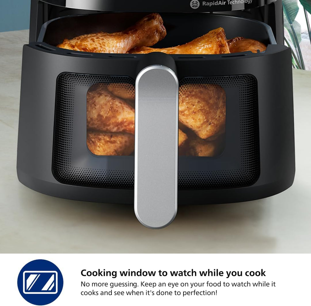 Philips Air Fryer 2000 Series - 13-in-1 functions, 6.6 Quarts, Compact Design with Cooking Window, Black, (NA231/00)
