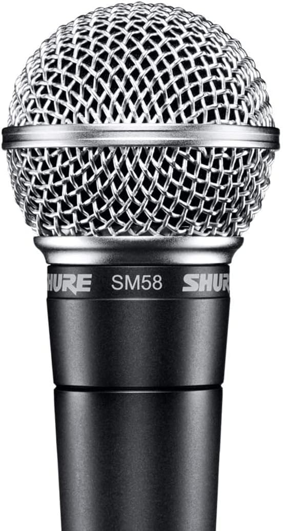Shure SM58 Professional Dynamic Vocal Microphone with 25-Foot XLR Cable – Cardioid Mic for Live Performance, Studio Recording, Podcasting & Streaming (SM58-CN), Black & Silver