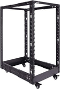 NavePoint 4-Post Open Frame Racks 19-inch Standard, Adjustable 22'-40', Square Holes/Cage Nuts - Parent