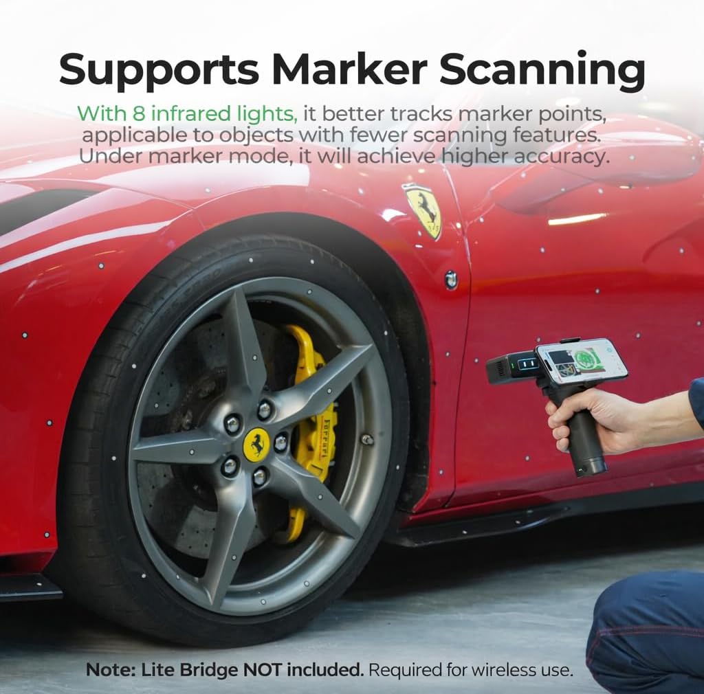Creality Otter Lite Basic 3D Scanner with High Precision 0.05mm, up to 30FPS Scanning Speed, Support 20-2000mm Objects for Windows Mac iPhone Android, Reverse Engineering & DIY Projects