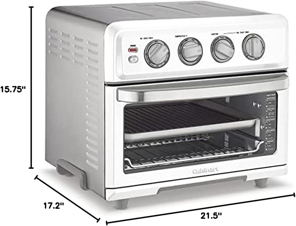 Cuisinart TOA-70W AirFryer Toaster Oven with Grill White Bundle with Deco Chef Pair of Red Heat Resistant Oven Mitt