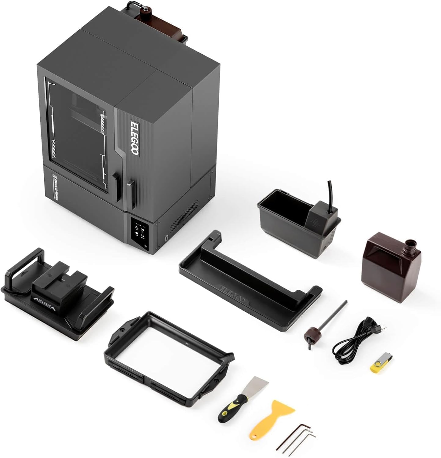 ELEGOO Jupiter 2 Resin 3D Printer, 16K Large MSLA 3D Printing Machine, Auto-Leveling, Smart Tank Heating, Auto Resin Feeding, Smart Mechanical Sensor, Wi-Fi Cluster, Build Size 302.4 × 161.98 × 300 mm