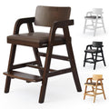 Wooden High Chair for Toddlers & Baby, Adjustable Dining Feeding Chair Grows with Kid, Ergonomic High Chair for Babies, Wipe Clean Skin-Friendly Cushion, for Home & Restaurant - Walnut