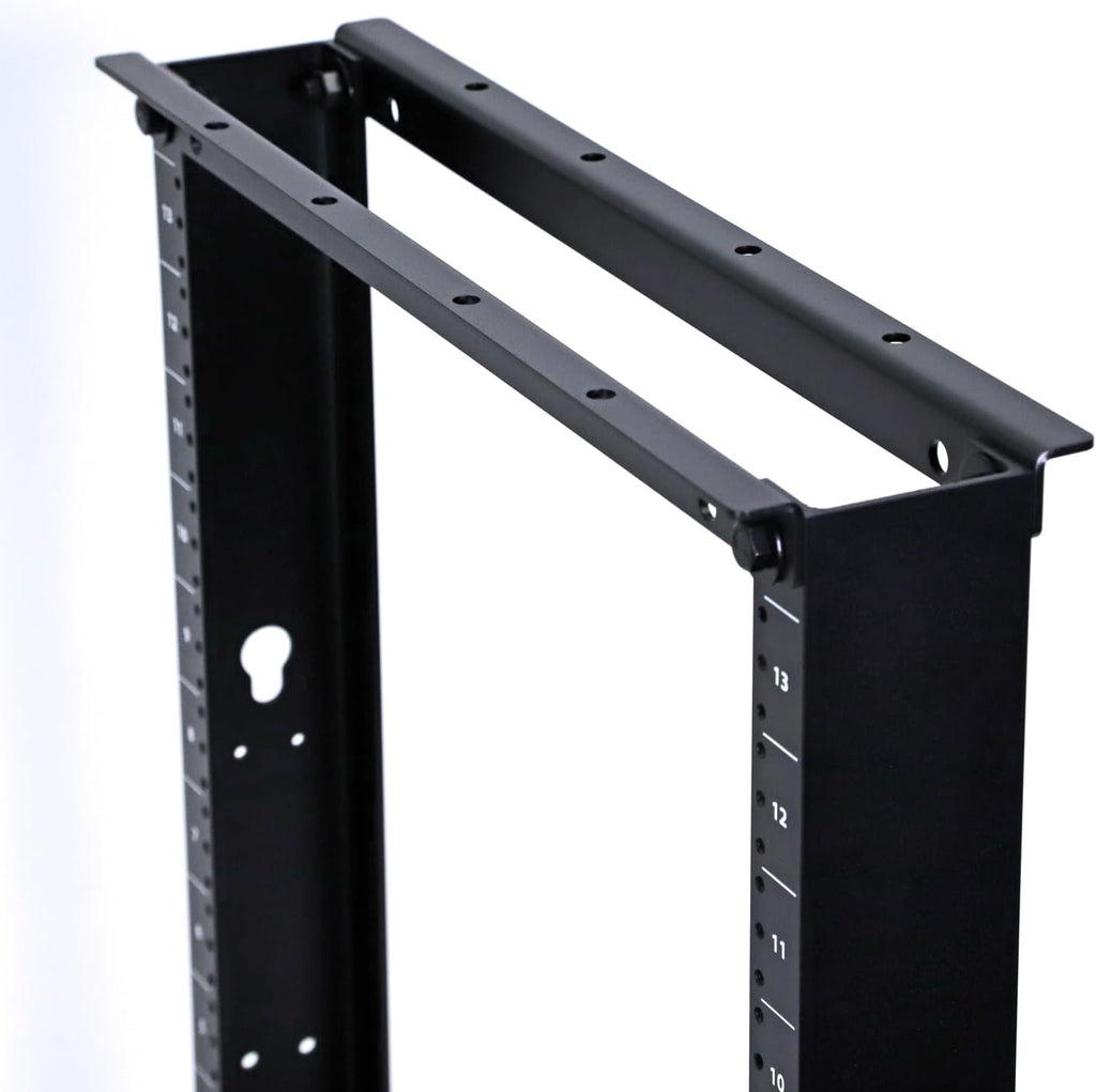 Aeons 13U 2 Post Open Frame Server Network Relay Rack for 19 Inch Networking Data & IT Devices A/V Equipment, Durable 2-Post Rack 13 U Aluminum Extrusion, Black