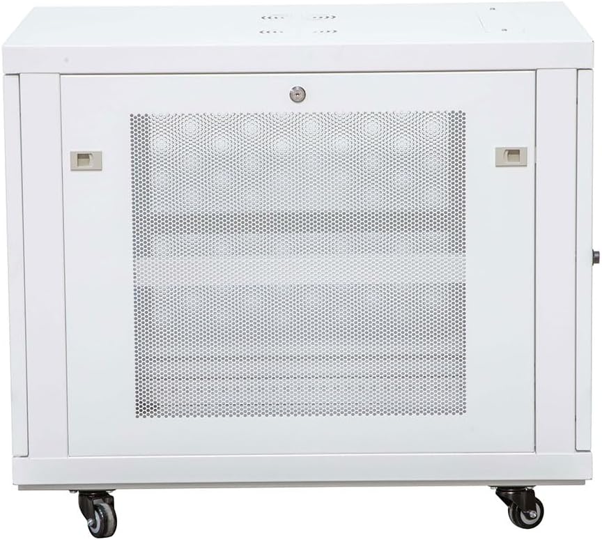NavePoint 12U Network Cabinet with Perforated Door 12U Wall Mount Server Cabinet White 19 Rack for IT Equipment, AV Devices, Networking Equipment 33' Deep Mid-Depth Server Rack Enclosure