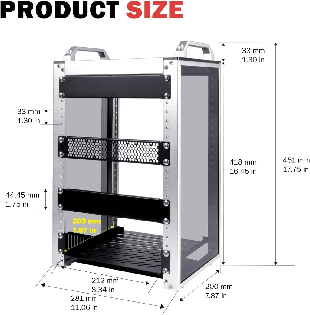 GeeekPi 8U Server Cabinet, 10 inch Server Rack for Network, Servers, Audio, and Video Equipment, DeskPi RackMate T1 Rackmount, 7.87 inch Depth
