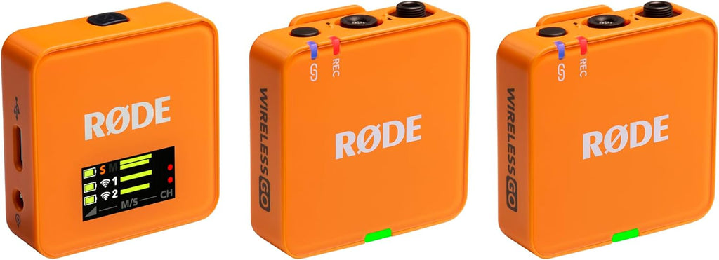 RØDE Wireless GO (Gen 3) – Compact Wireless Mic – Pristine Audio, 32-bit Float Recording, Automatic Level Control, for Phones, Cameras and Computers (Orange)
