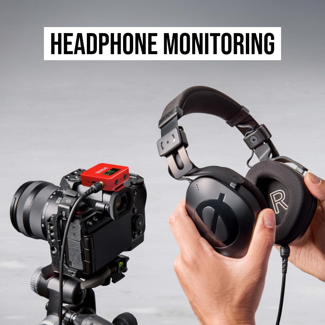 RØDE Wireless GO (Gen 3) – Compact Wireless Mic – Pristine Audio, 32-bit Float Recording, Automatic Level Control, for Phones, Cameras and Computers (Red)