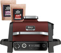 Ninja OG701 Woodfire Outdoor Grill & Smoker, 7-in-1 Master Grill, BBQ Smoker, Air Fryer plus Bake, Roast, Dehydrate, & Broil, uses Woodfire Pellets(1 Pack Included), Portable, Electric, Red