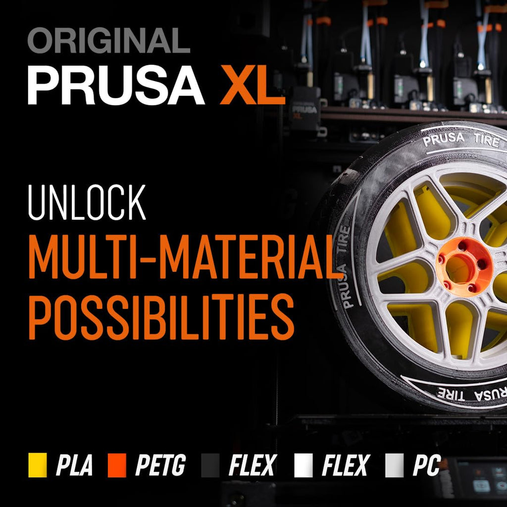 Original Prusa XL Assembled 5-Toolhead 3D Printer, Large-Scale CoreXY, Tested, Build Volume 360×360×360mm, 5 Independent Toolheads, Multi-Material, 1.75mm Filament