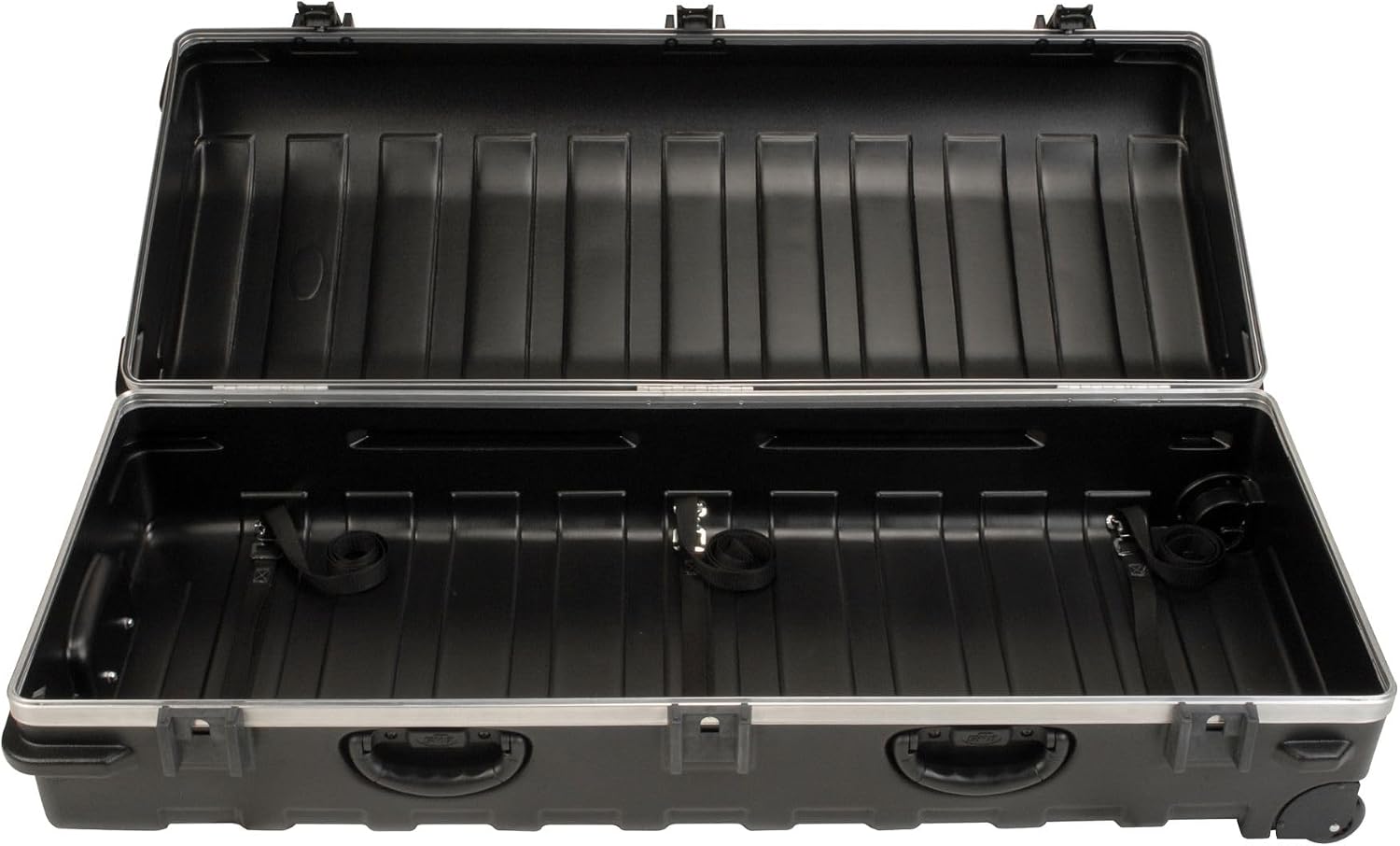 SKB ATA Large Stand Case with Wheels TSA Latches, Durable Transport Solution for Equipment, 49.5x20.25x13.5', Over-Molded Handle, Secure Straps, Black