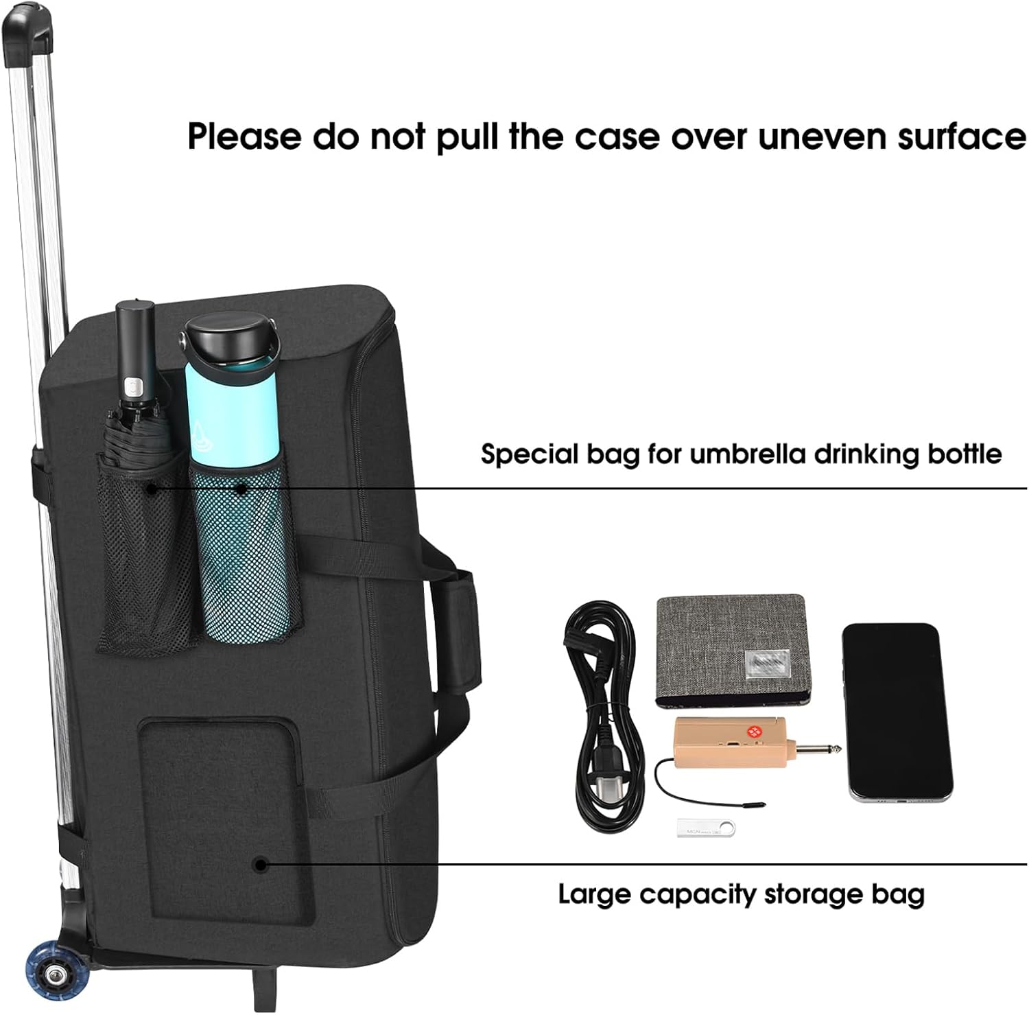 Trolley Bag for JBL Partybox 120 Audio, JBLS Partybox 120 Outdoor Karaoke Specialized Travel Bag, Portable Speaker Trolley Bag, Multi-function Storage Bag