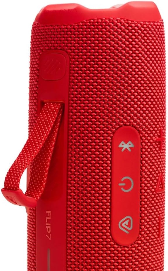 JBL FLIP 7 Waterproof Portable Speaker Bundle with gSport Carbon Fiber Case (Red)