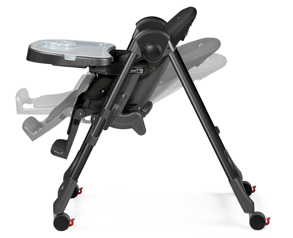 Peg Perego Prima Pappa Zero 3 - High Chair - for Children Newborn to 3 Years of Age - Made in Italy - True Black (Black)