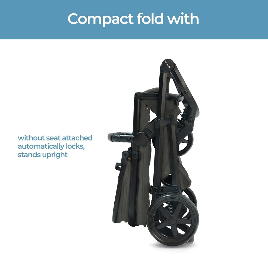 Mompush Baby Stroller, Convertible 2-in-1, Infant Car Seat Compatible, Includes Adapter - Sturdy Full-Size Infant Stroller for Family Adventures