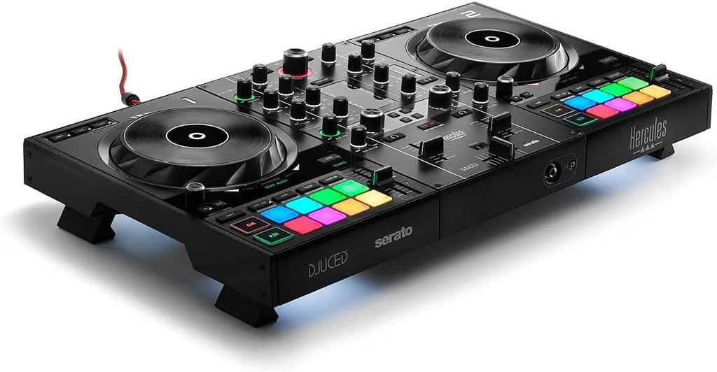 Hercules DJControl Inpulse 500 MK2 2-Channel DJ Controller Bundle with Case, TRS-to-RCA Breakout Cable, and Austin Bazaar Polishing Cloth