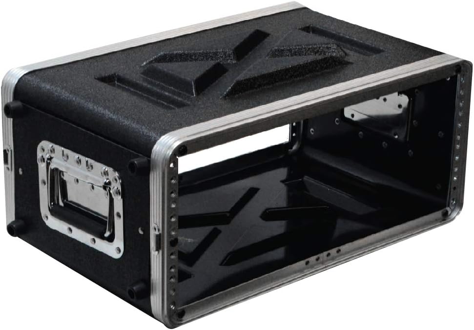 Seismic Audio - SALWR4M - Lightweight 4 Space Mid-Size ABS Rack Case - 4U PA DJ Medium Depth Amp Effects Rack Case