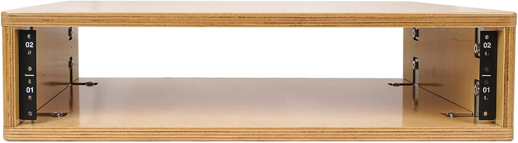 Sound Town DIY 2U Studio Rack with Solid Baltic Birch Plywood, Golden Oak for Recording Room, Home Studio (SDRK-Y2)