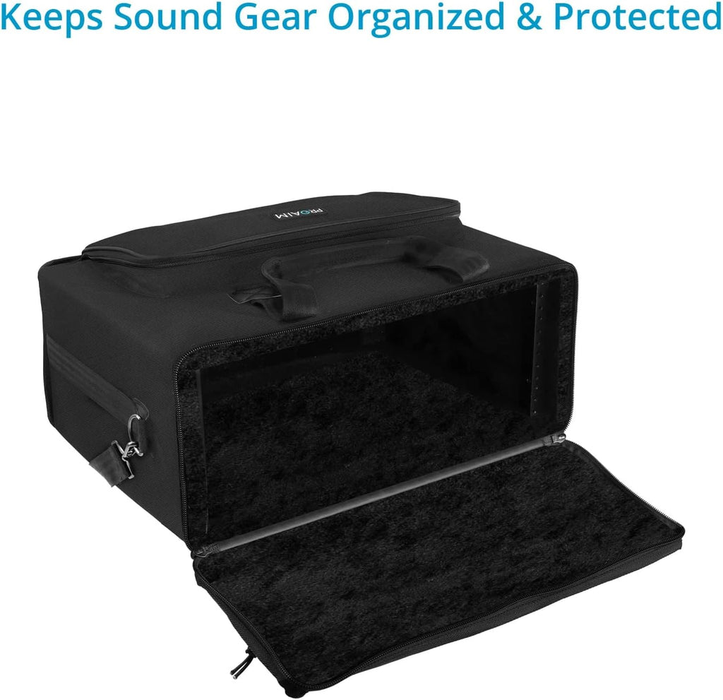 PROAIM Cube 4U Rack Bag for Sound Recordists, Soundmen, Musicians & Mixers. Professional Bag for Audio Systems, Wireless Microphone System, Field recording, Equalizers (BG-CB4U-01)