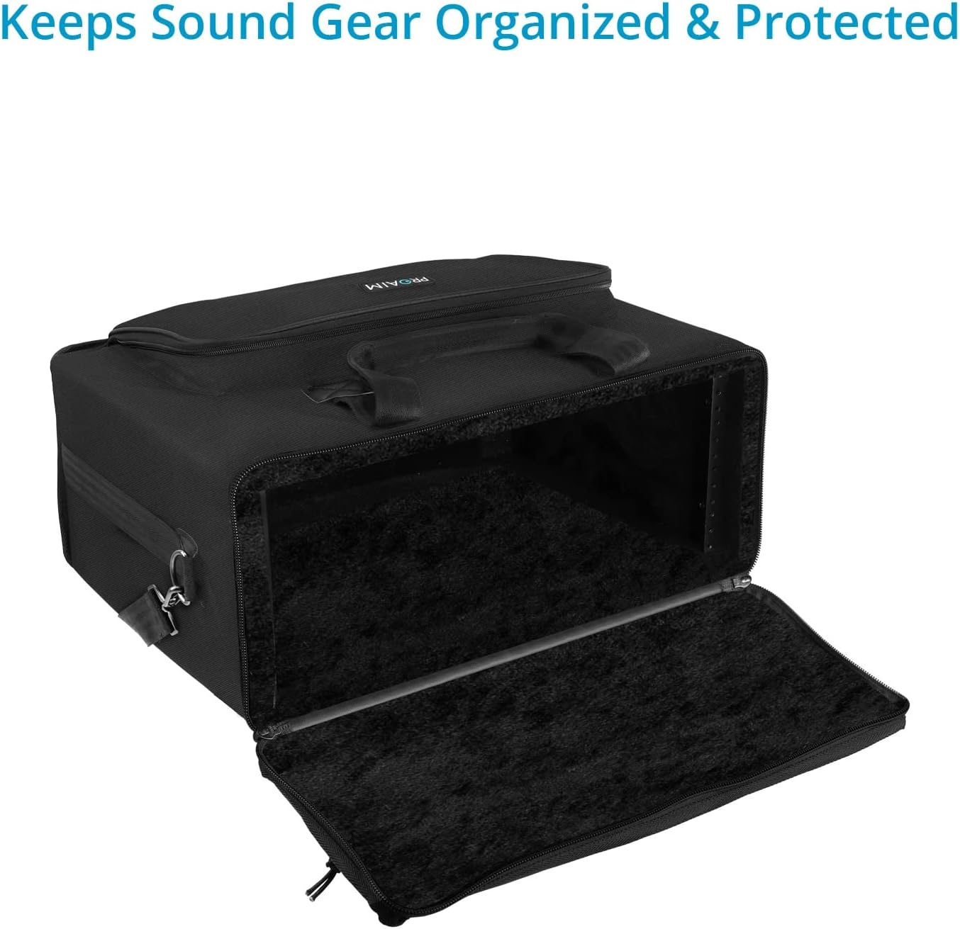 PROAIM Cube 4U Rack Bag for Sound Recordists, Soundmen, Musicians & Mixers. Professional Bag for Audio Systems, Wireless Microphone System, Field recording, Equalizers (BG-CB4U-01)