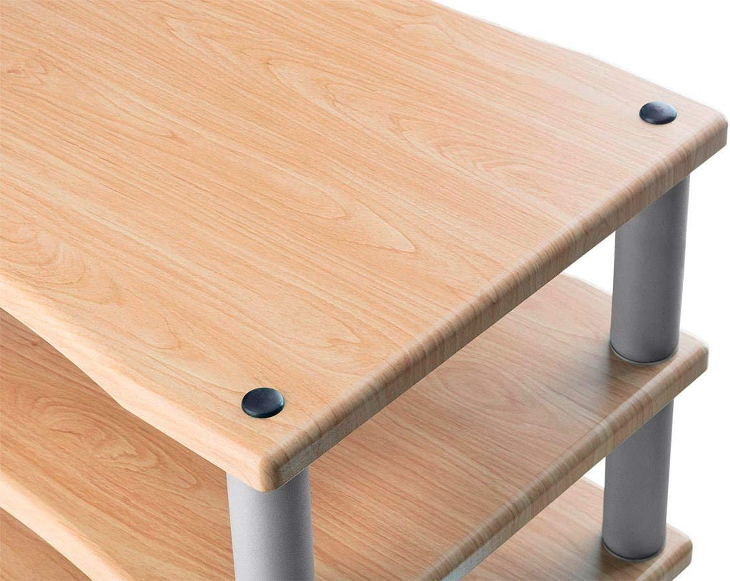 Monolith by Monoprice Heavy Duty 4 Tier Audio Stand XL 1 inch Shelf Thickness Maple