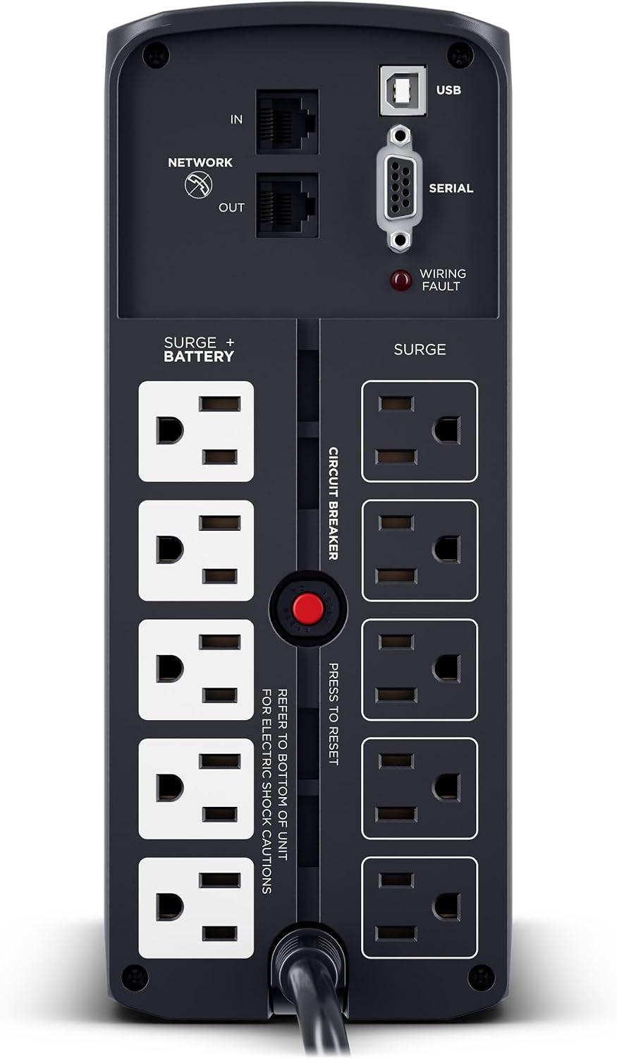 CyberPower CP1000PFCLCD PFC Sinewave UPS Battery Backup and Surge Protector, 1000VA/600W, 10 Outlets, AVR, Mini-Tower, UL Certified