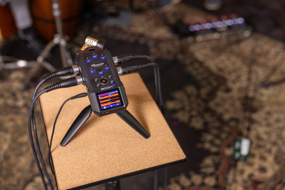 Zoom H6 Essential Handheld Recorder for Musicians, Podcasters & Filmmakers with Stereo Microphones, 4 XLR/TRS Inputs, 6 Tracks of 32-Bit Float Recording, & USB Audio Interface